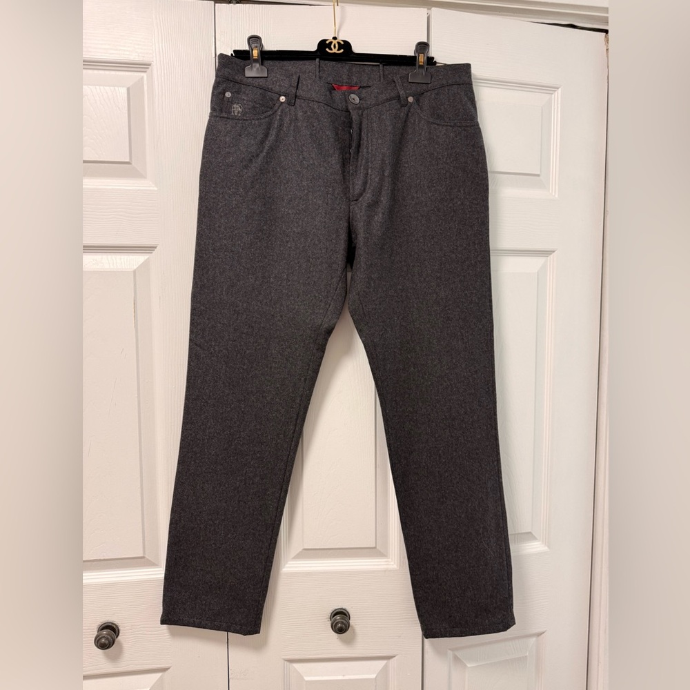 Brunello Cucinelli Charcoal Wool Trousers